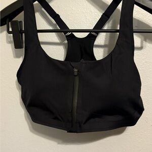 Athleta Black Zip-Front Sports Bra